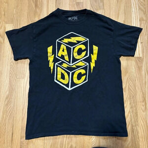 ACDC | Black & Yellow Lightning Bolt Cotton  T-Shirt